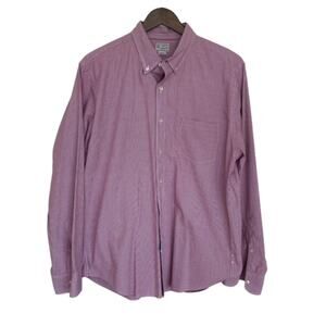 3/$21 J. Crew Maroon Gingham Button Down Shirt - Large
